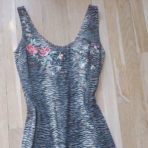 Cocktail Dress. Gray and black animal print